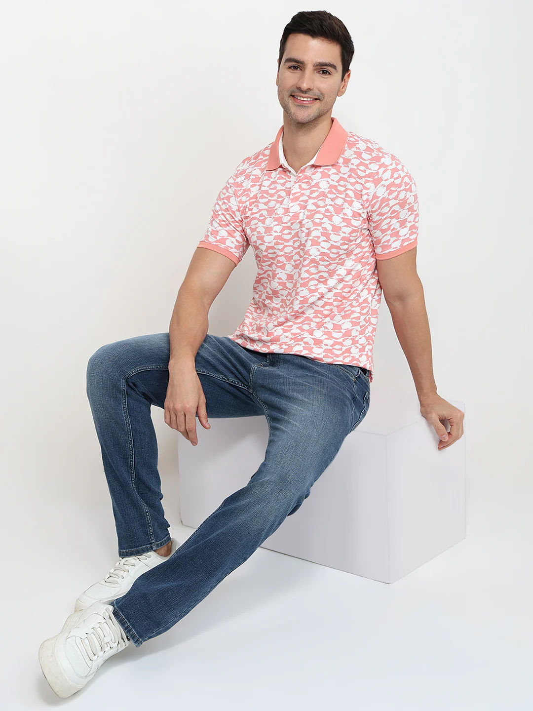 Parx Men Red Printed Regular Fit Rayon Blend T-Shirt - Image 5