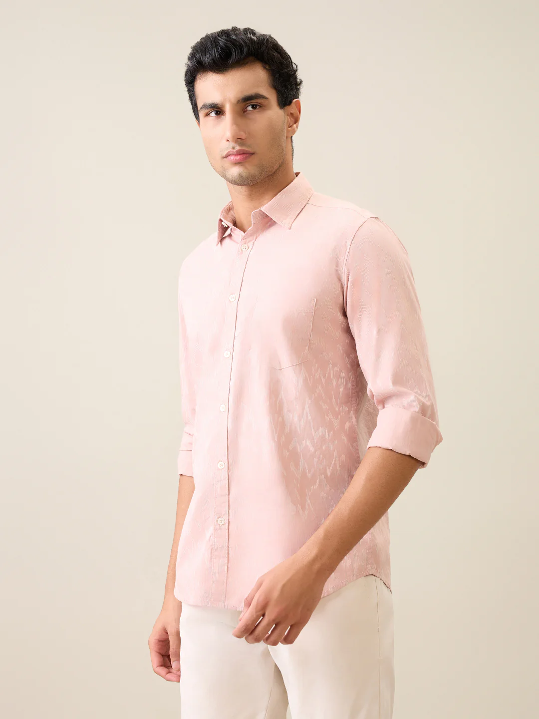 Parx Men Red Printed Slim Fit Cotton Casual Shirt - Image 2
