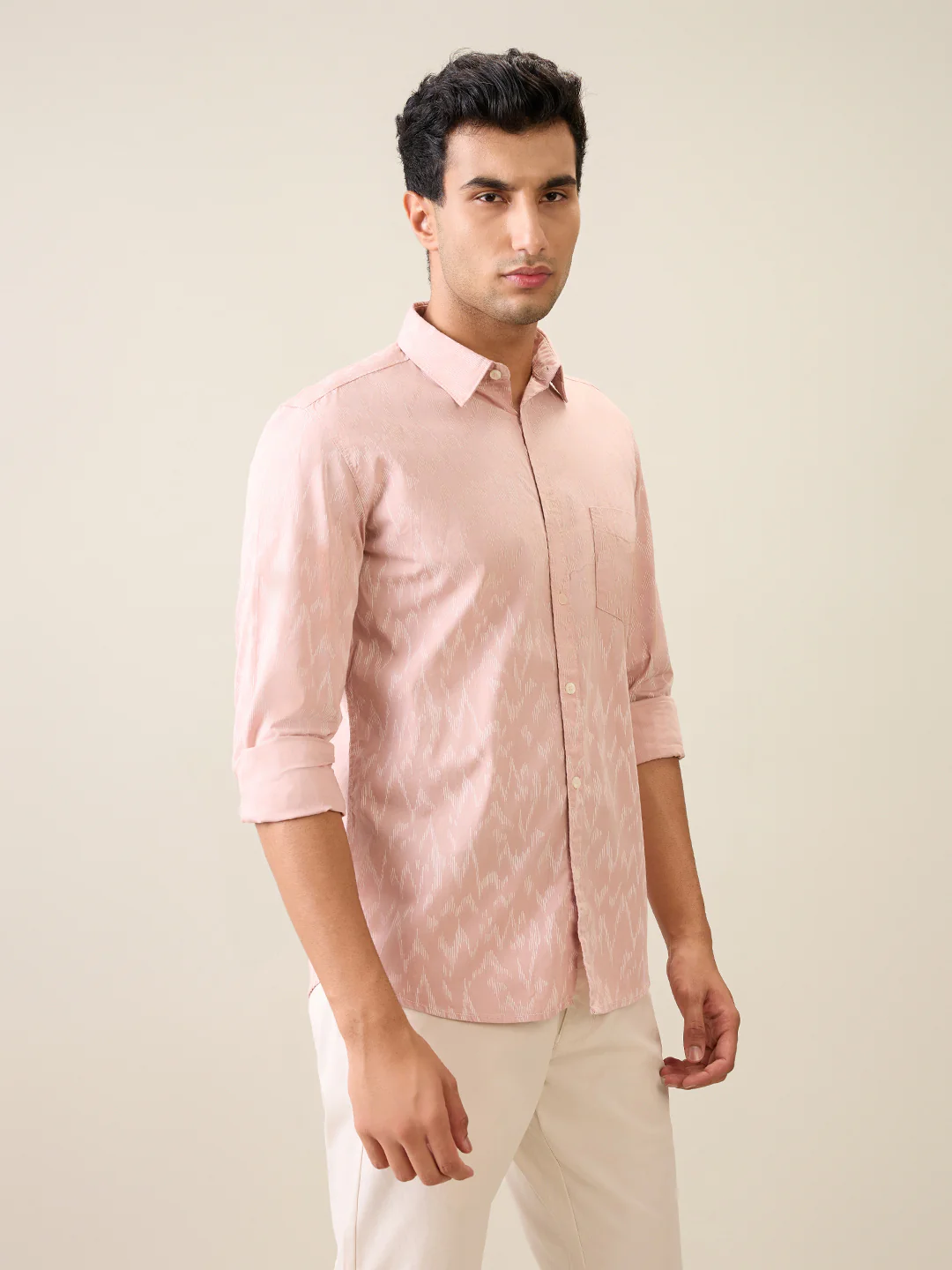 Parx Men Red Printed Slim Fit Cotton Casual Shirt - Image 3