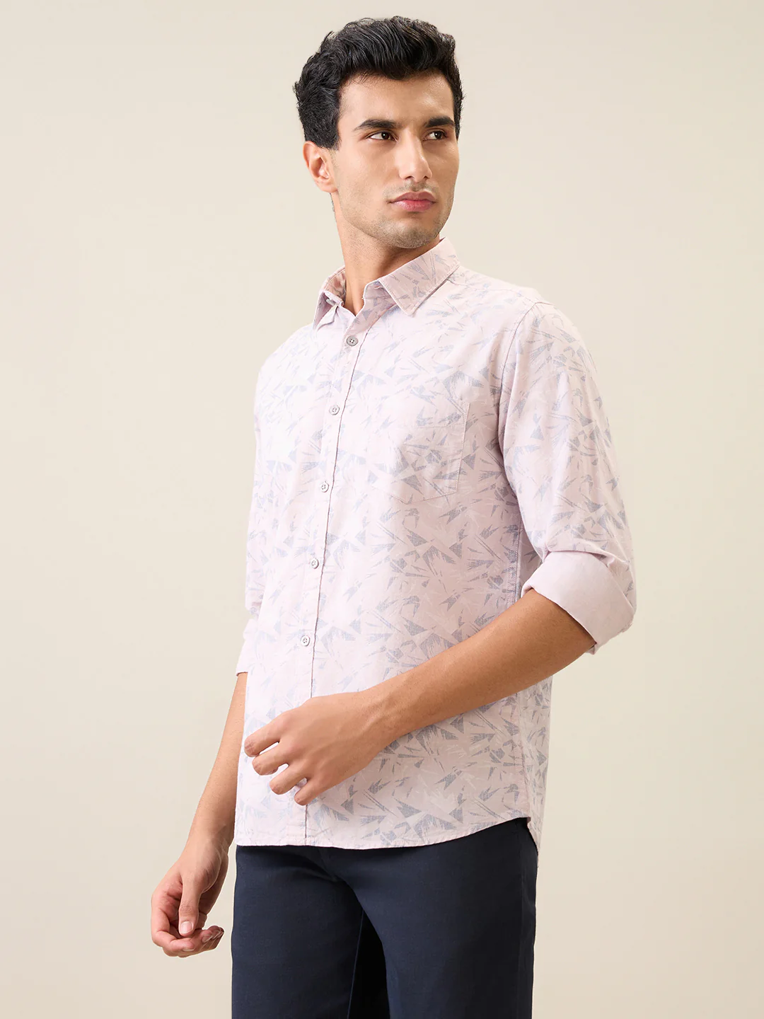 Parx Men Pink Printed Slim Fit Cotton Casual Shirt - Image 2