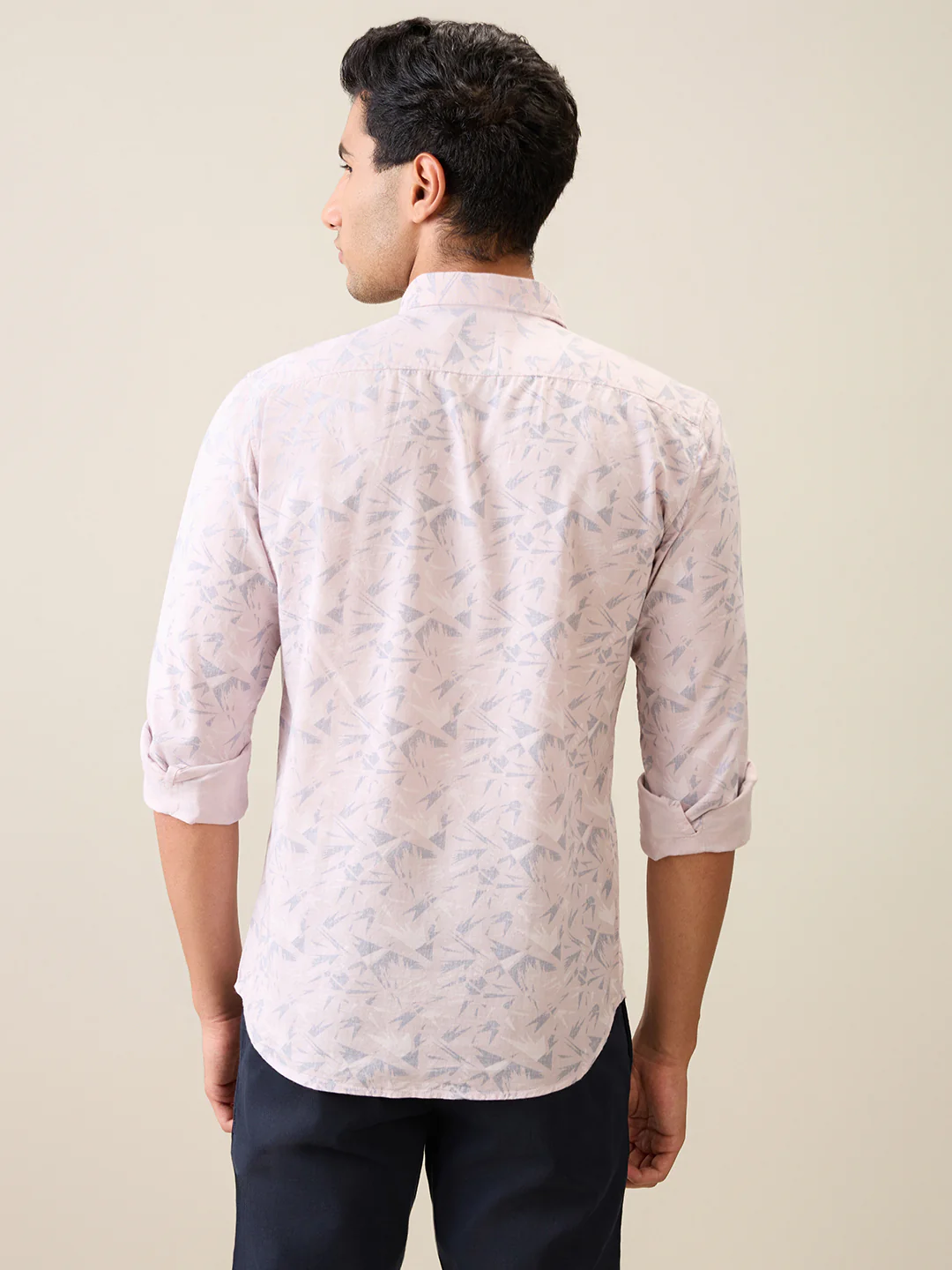 Parx Men Pink Printed Slim Fit Cotton Casual Shirt - Image 4
