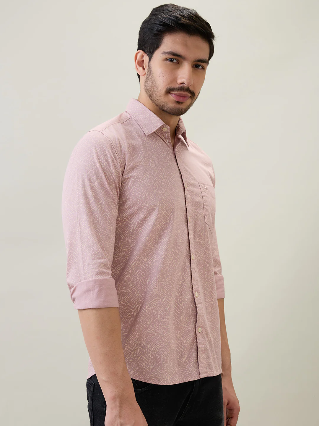 Parx Men Red Printed Slim Fit Cotton Full Sleeve Casual Shirt - Image 2