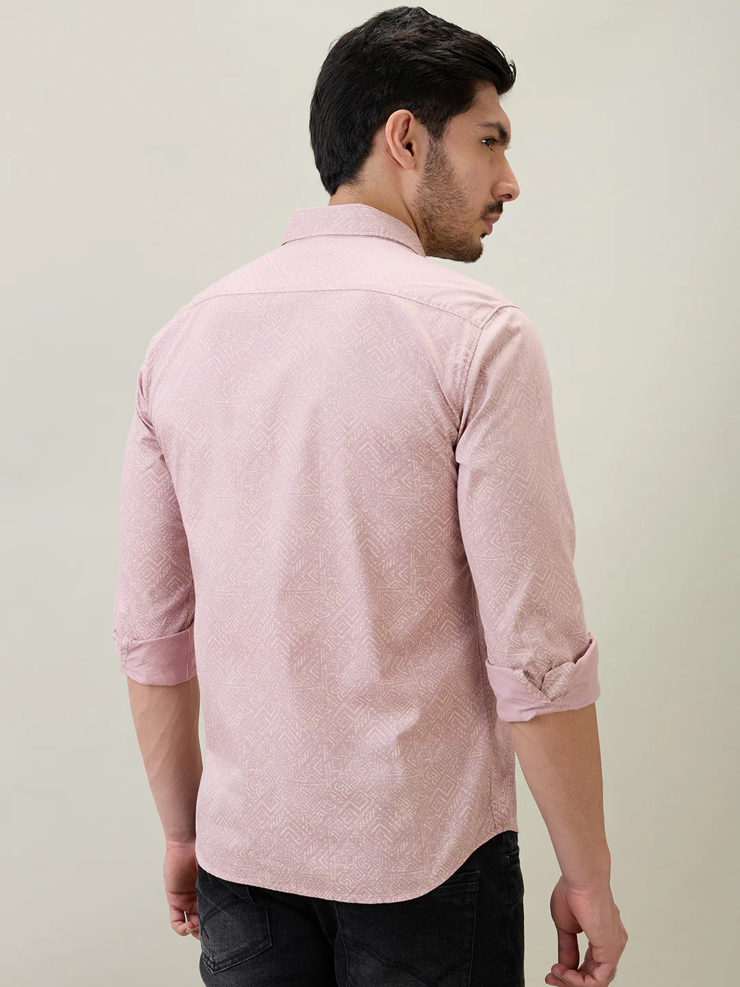 Parx Men Red Printed Slim Fit Cotton Full Sleeve Casual Shirt - Image 4