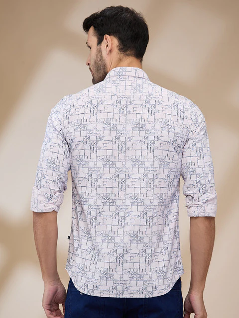 Parx Men Red Printed Slim Fit Cotton Shirt - Image 4