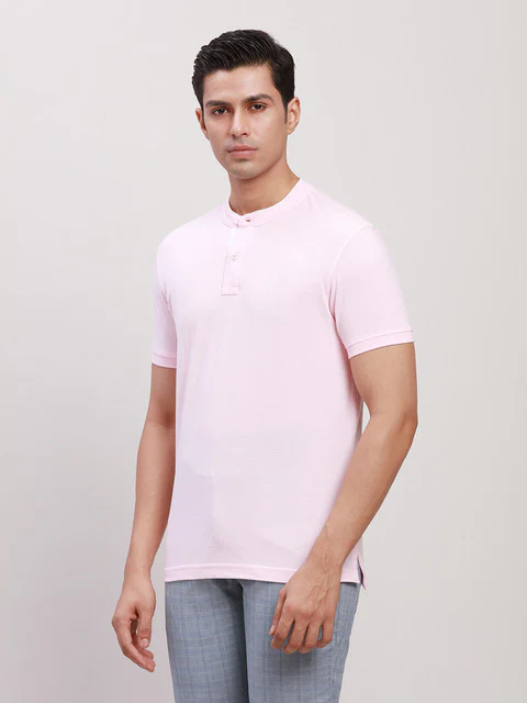 Parx Men Red Regular Fit Solid Contrast Neck T-Shirt - Image 3