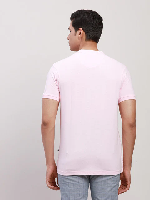 Parx Men Red Regular Fit Solid Contrast Neck T-Shirt - Image 4