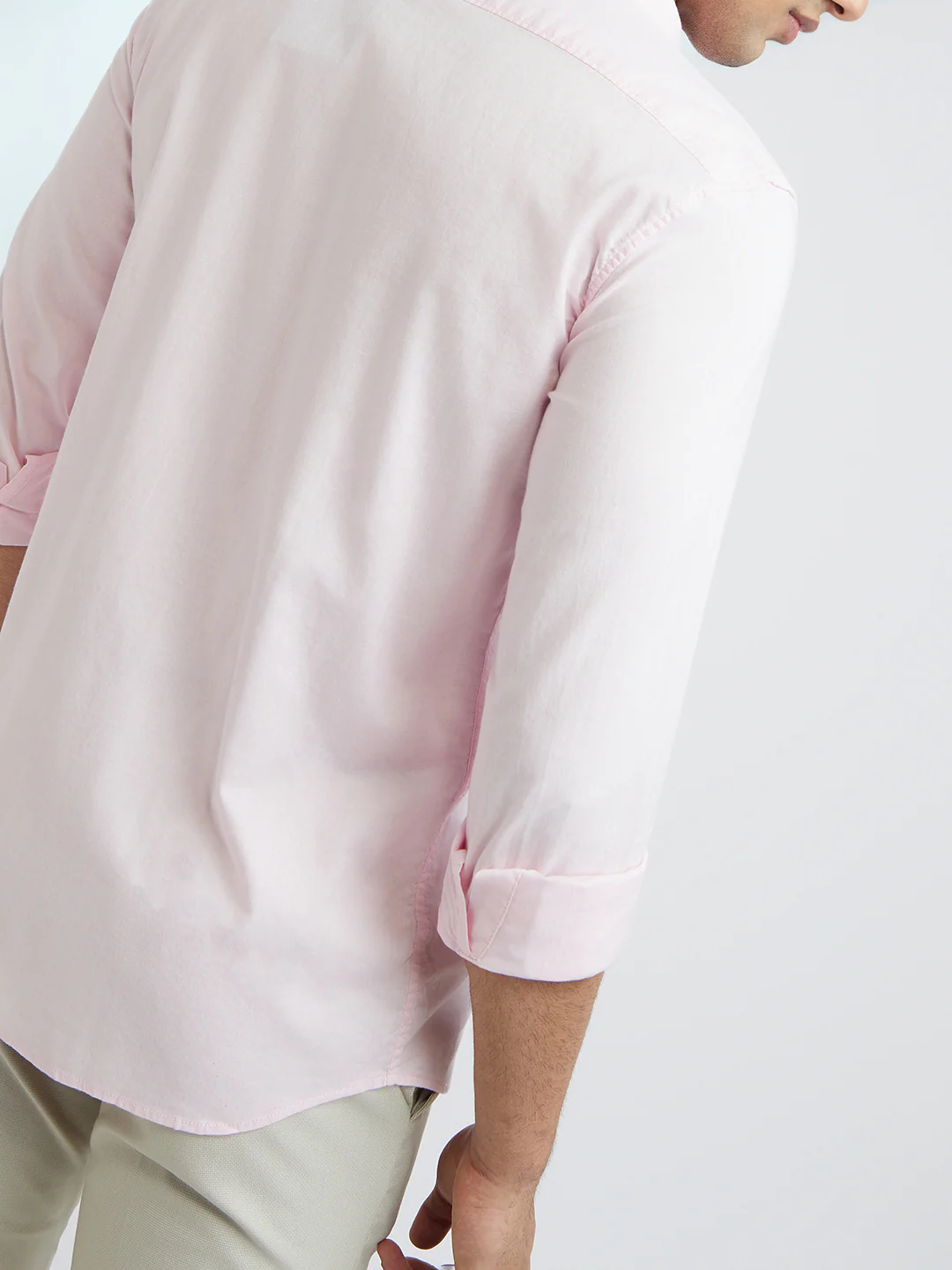 Parx Men Pink Solid Slim Fit Cotton Casual Shirt - Image 4