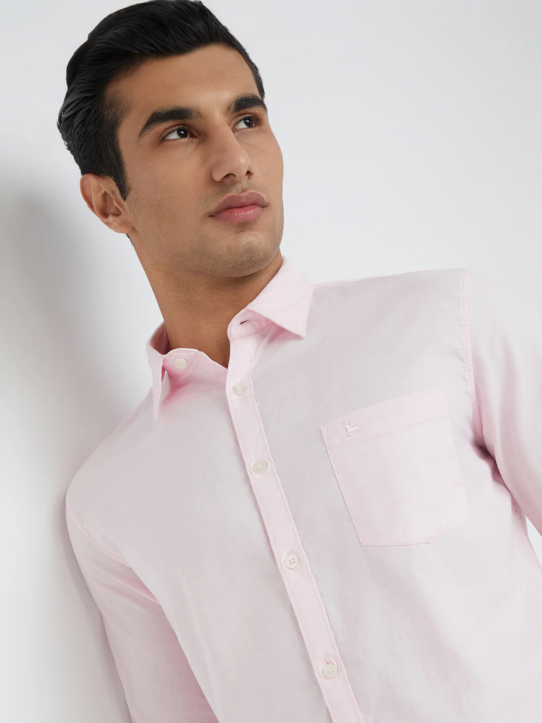 Parx Men Pink Solid Slim Fit Cotton Casual Shirt - Image 7