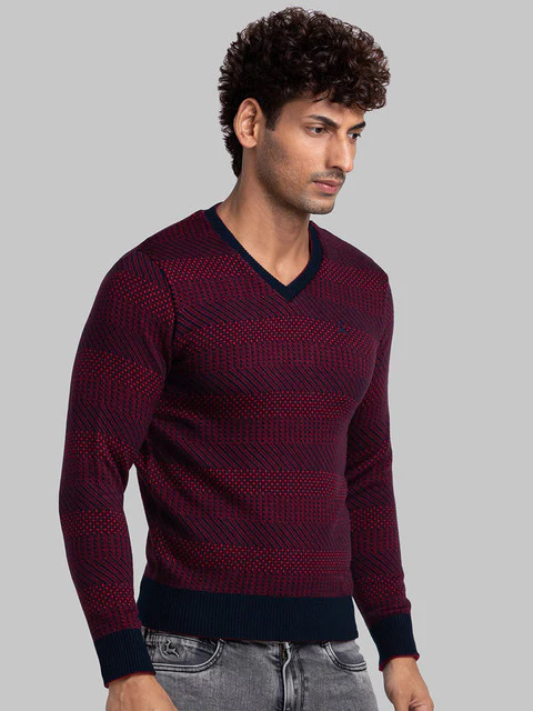 Parx Men Red Solid Acrylic Sweater - Image 2