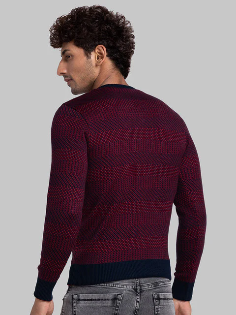 Parx Men Red Solid Acrylic Sweater - Image 4