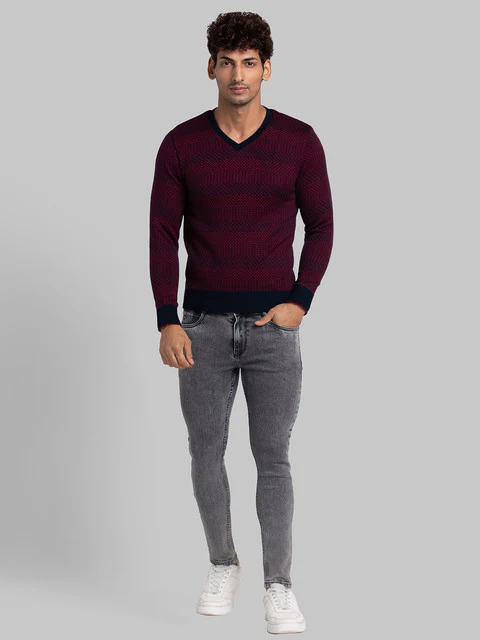 Parx Men Red Solid Acrylic Sweater - Image 5