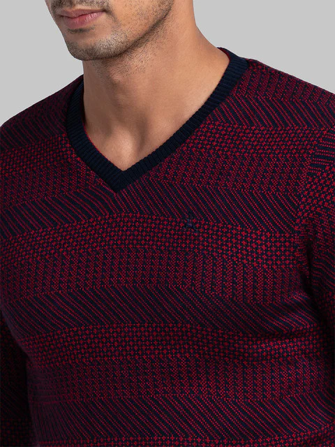 Parx Men Red Solid Acrylic Sweater - Image 6