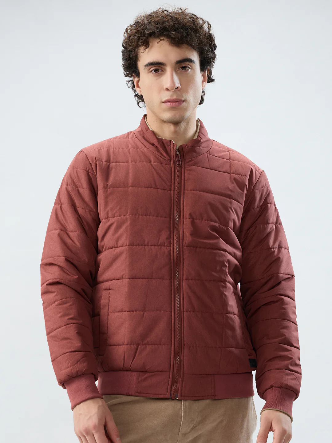 Parx Men Red Solid Polyester Jacket/Winterwear