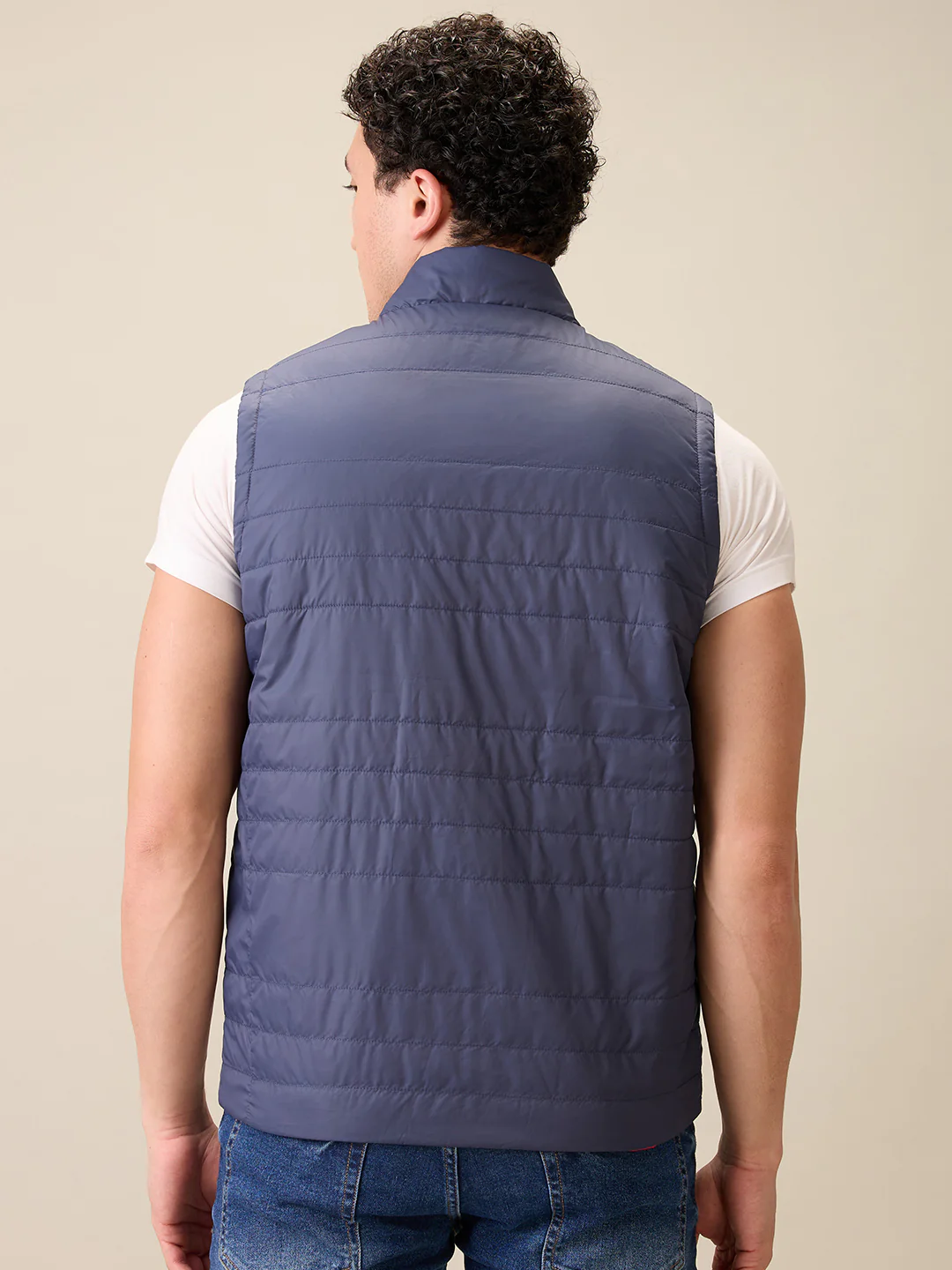 Parx Men Red Solid Polyester Sleeveless Jacket - Image 4