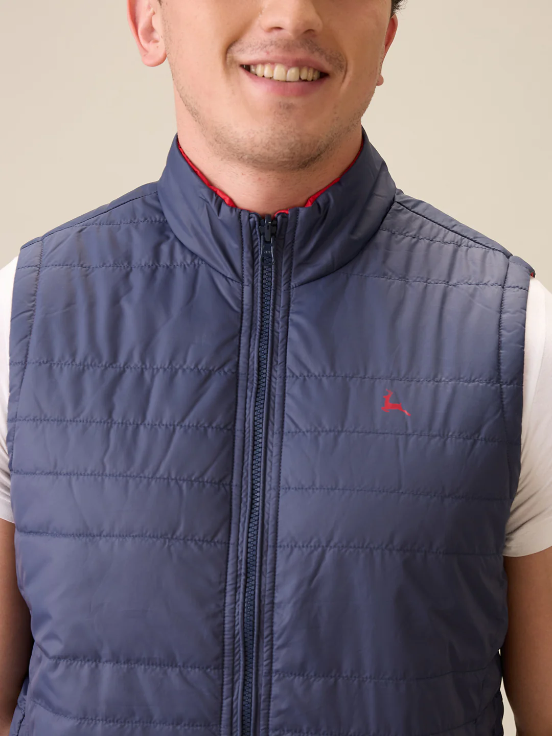 Parx Men Red Solid Polyester Sleeveless Jacket - Image 6