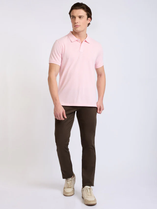 Parx Men Pink Solid Regular Fit Cotton Blend T-Shirt - Image 6