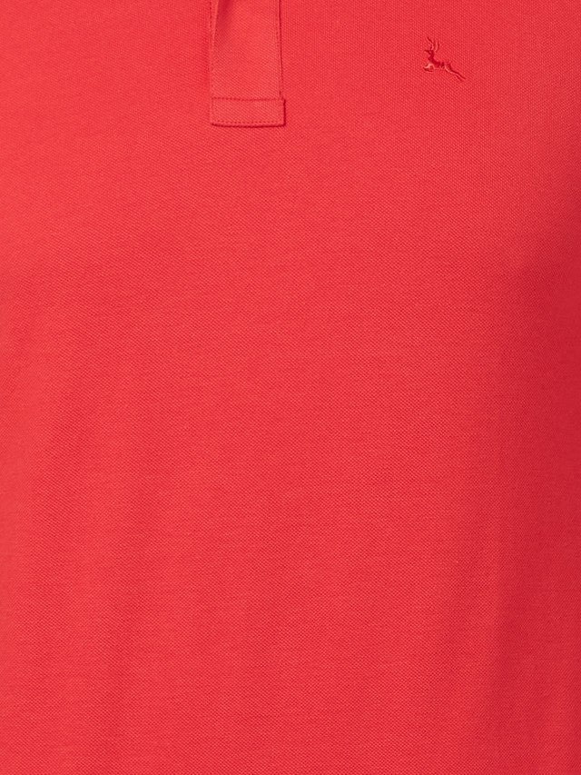 Parx Men Red Solid Regular Fit Half Sleeve Polo Neck T-Shirt - Image 7
