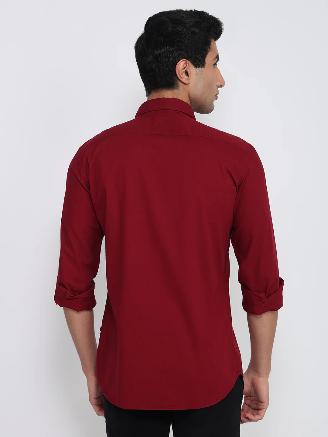 Parx Men Red Solid Slim Fit Cotton Casual Shirt - Image 4
