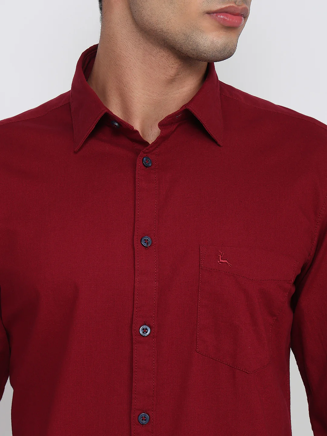 Parx Men Red Solid Slim Fit Cotton Casual Shirt - Image 6