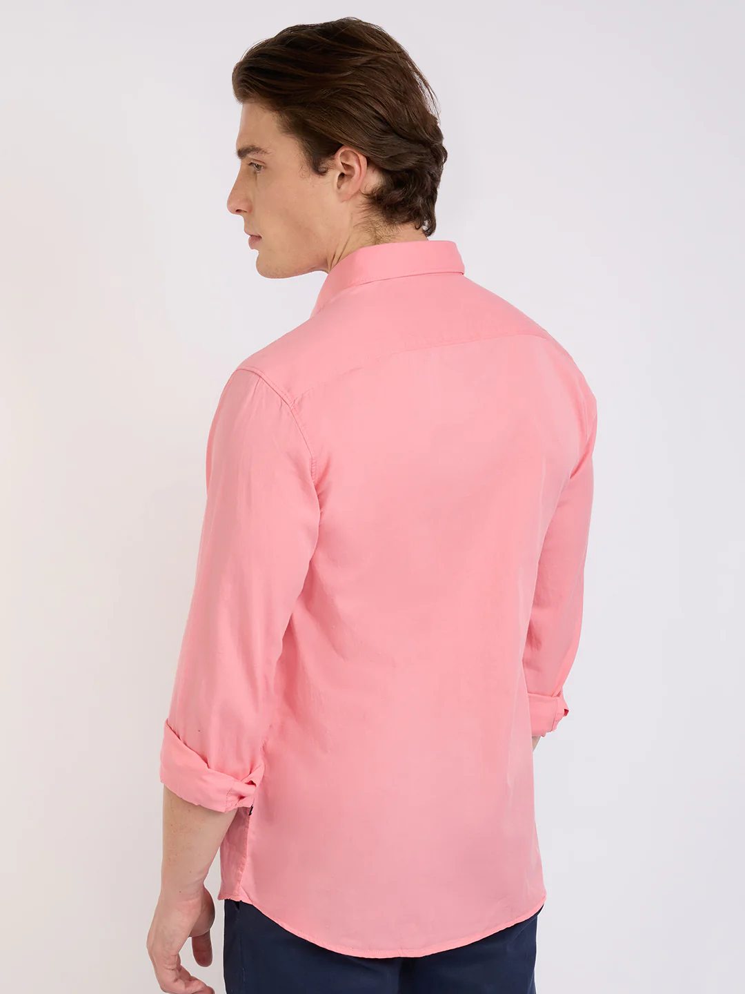 Parx Men Red Solid Slim Fit Cotton Shirt - Image 4