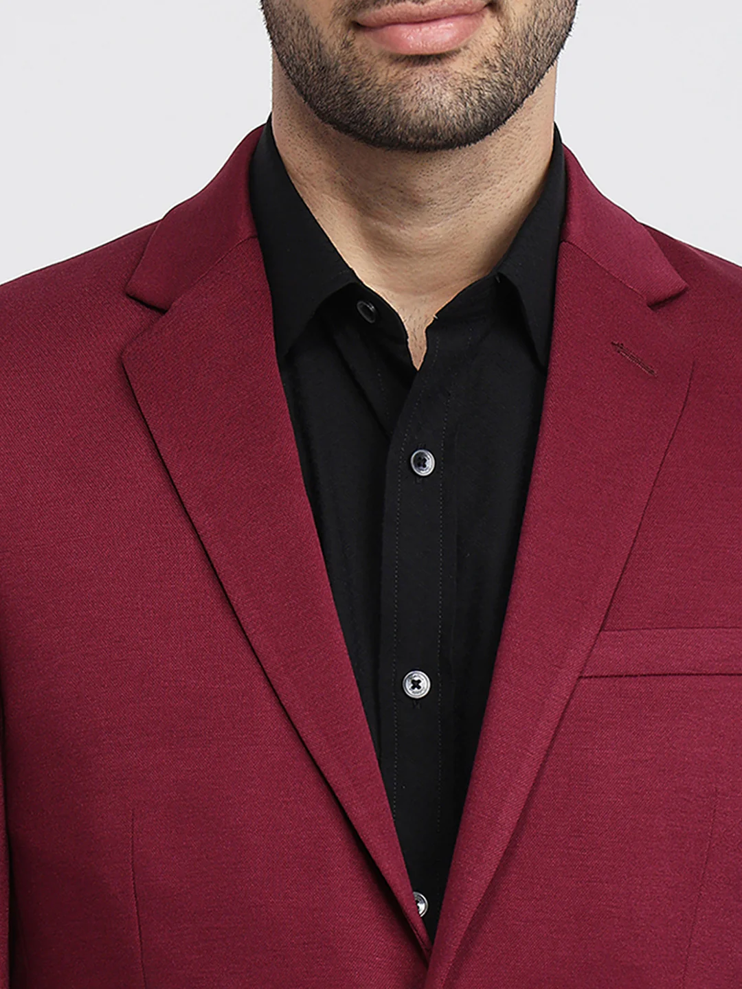 Parx Men Red Solid Urban Fit Terylene Blend Blazer - Image 6