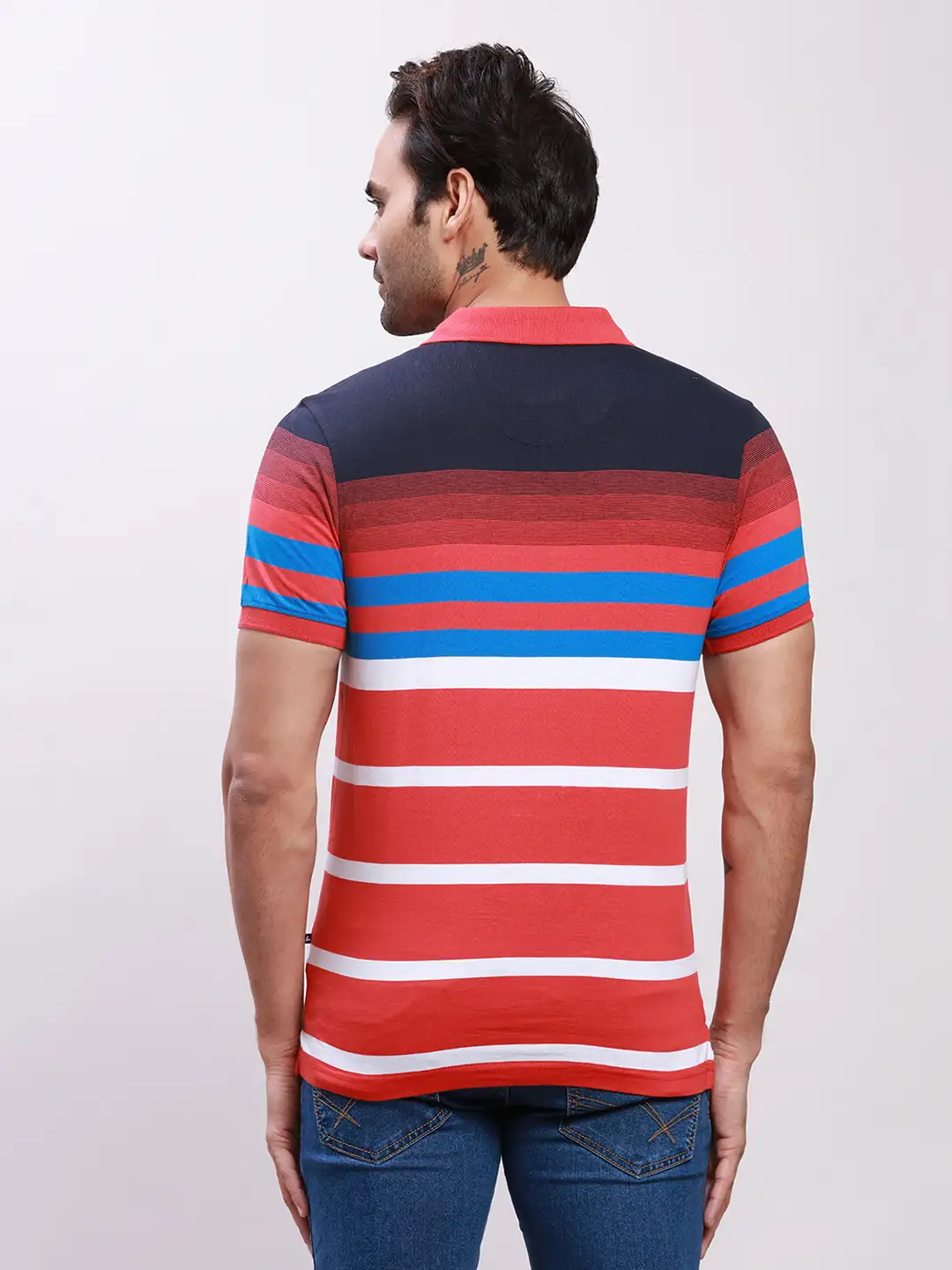Parx Men Red Yarn Dyed Regular Fit Cotton T-Shirt - Image 4