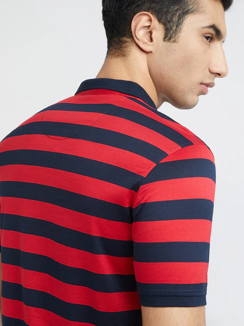 Parx Men Red Yarn Dyed Regular Fit Cotton T-Shirt - Image 7