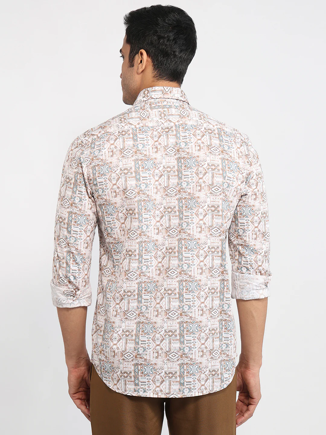Parx Men Slim Fit Print Pattern Pure Cotton Full Sleeve Casual Shirt - Image 4