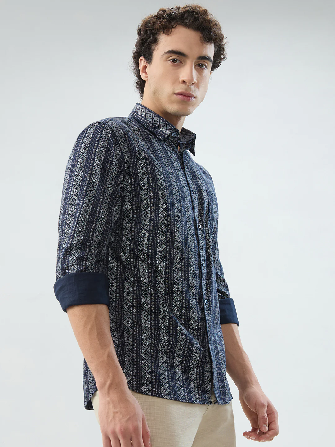 Parx Men Slim Fit Print Pattern Pure Cotton Full Sleeve Casual Shirt - Image 2
