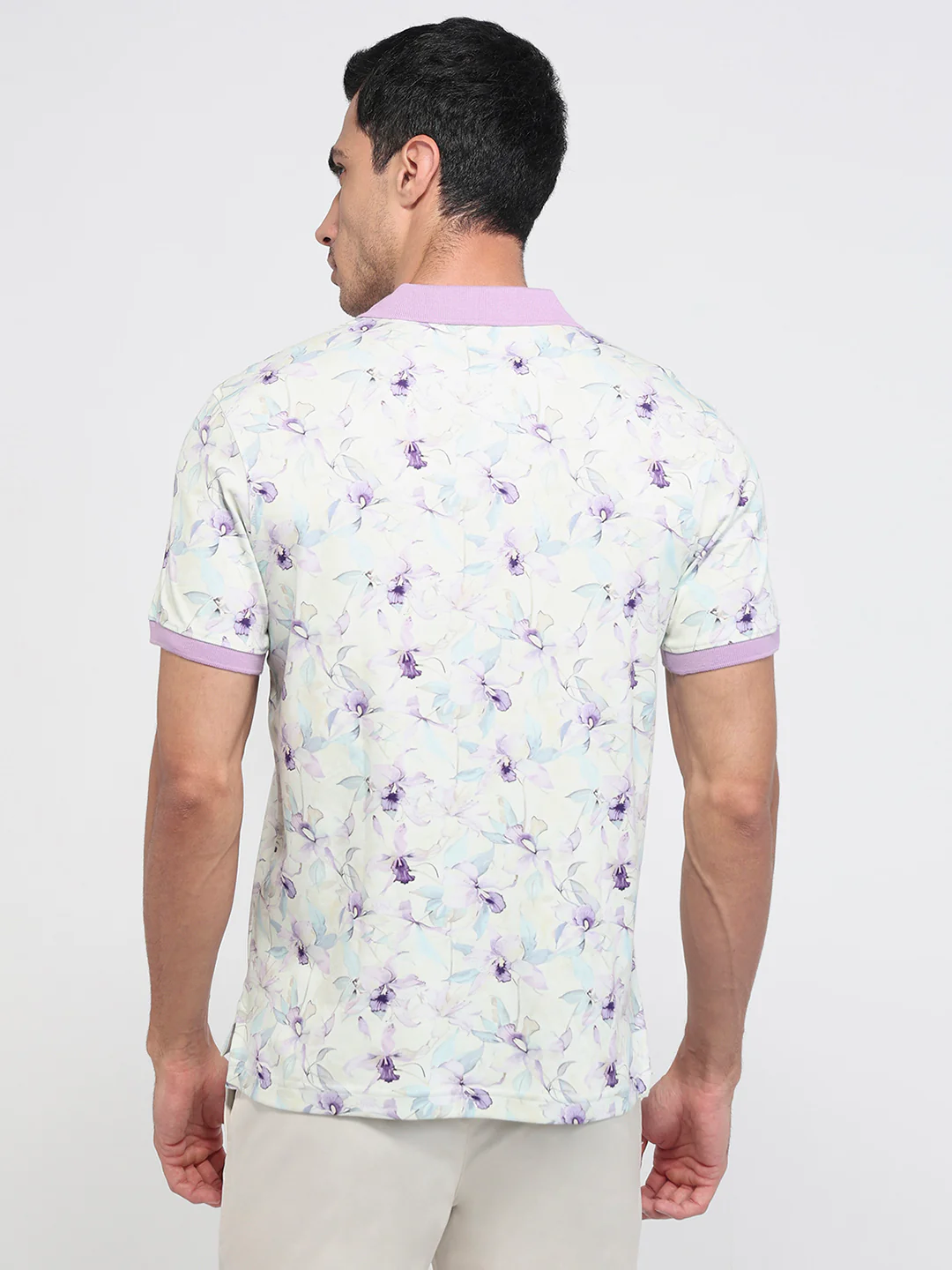 Parx Men Violet Regular Fit Print Polo Neck Collar T-Shirt - Image 4