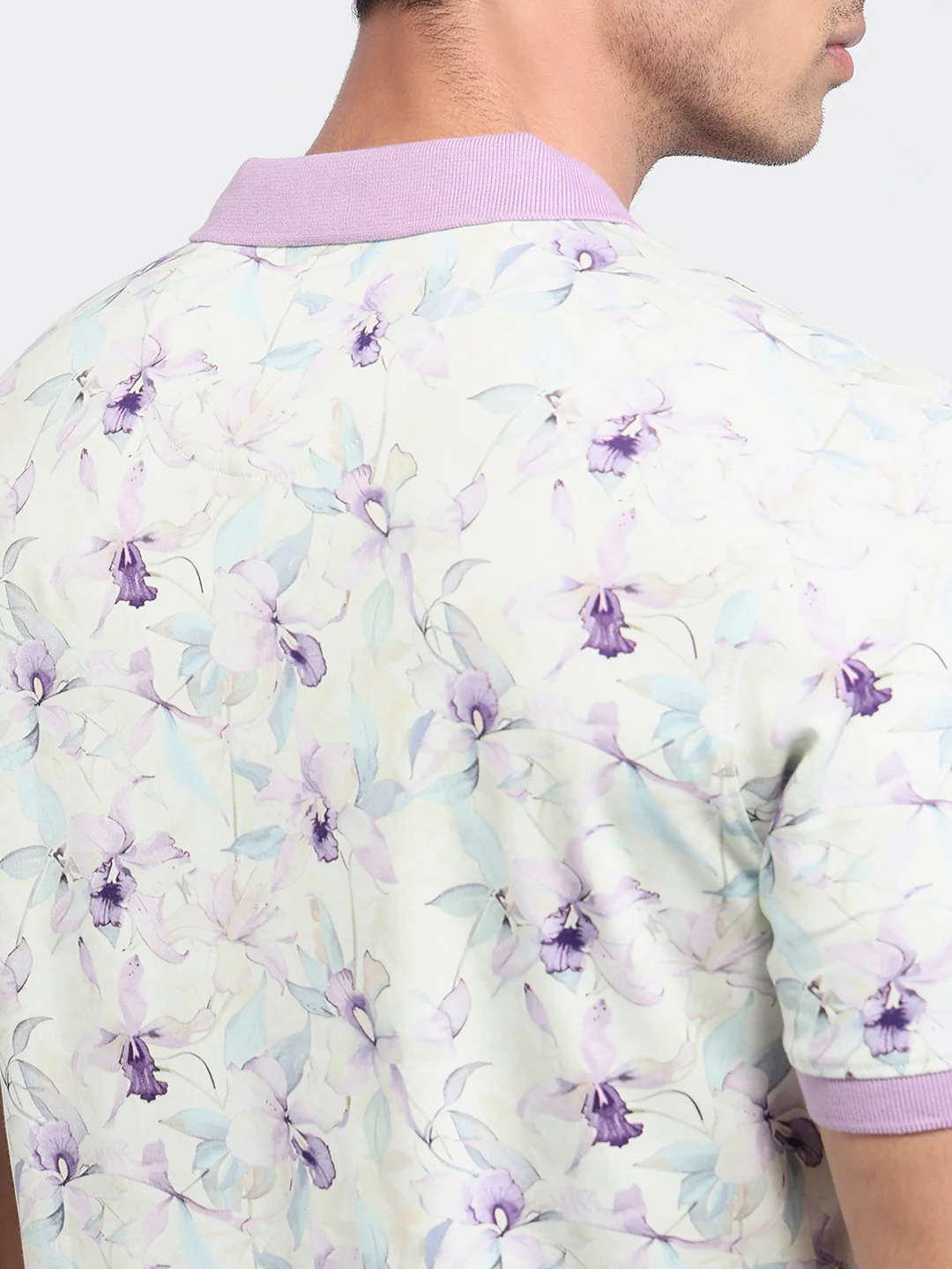 Parx Men Violet Regular Fit Print Polo Neck Collar T-Shirt - Image 7