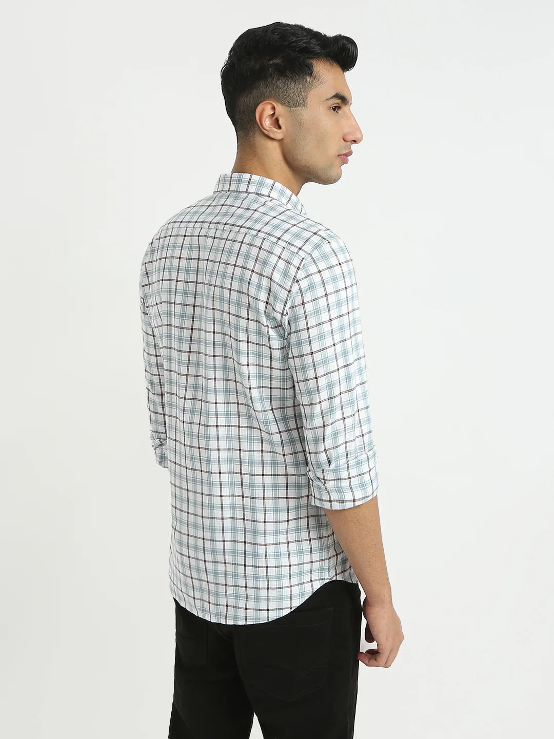 Parx Men White Checks Slim Fit Cotton Casual Shirt - Image 4