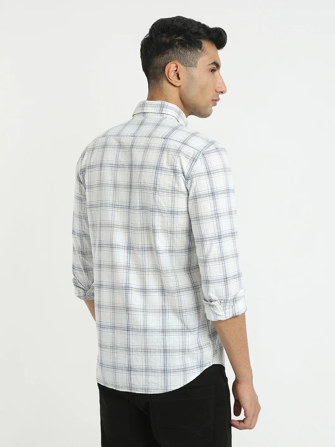 Parx Men White Checks Slim Fit Cotton Casual Shirt - Image 4