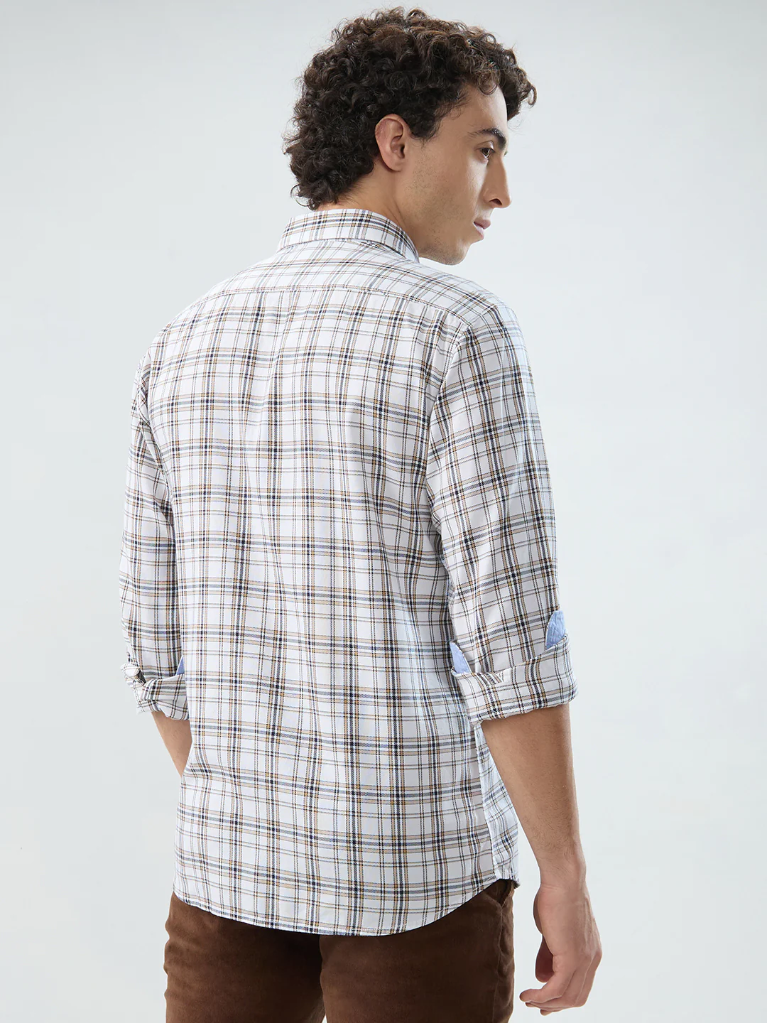 Parx Men White Checks Slim Fit Cotton Shirt - Image 4