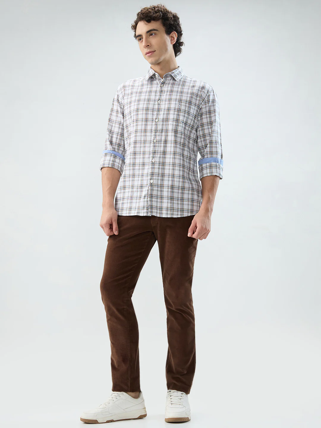 Parx Men White Checks Slim Fit Cotton Shirt - Image 5