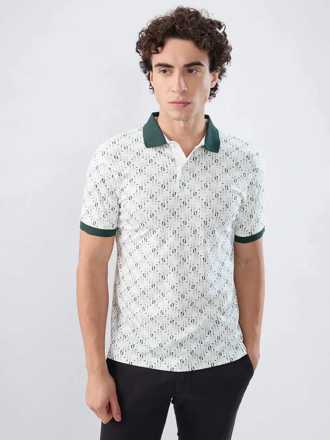 Parx Men White Print Regular Fit Rayon Blend T-shirt
