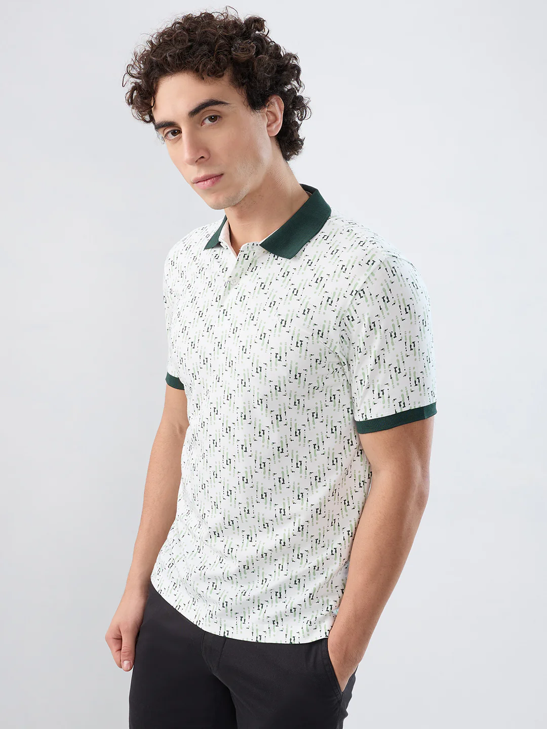 Parx Men White Print Regular Fit Rayon Blend T-shirt - Image 3