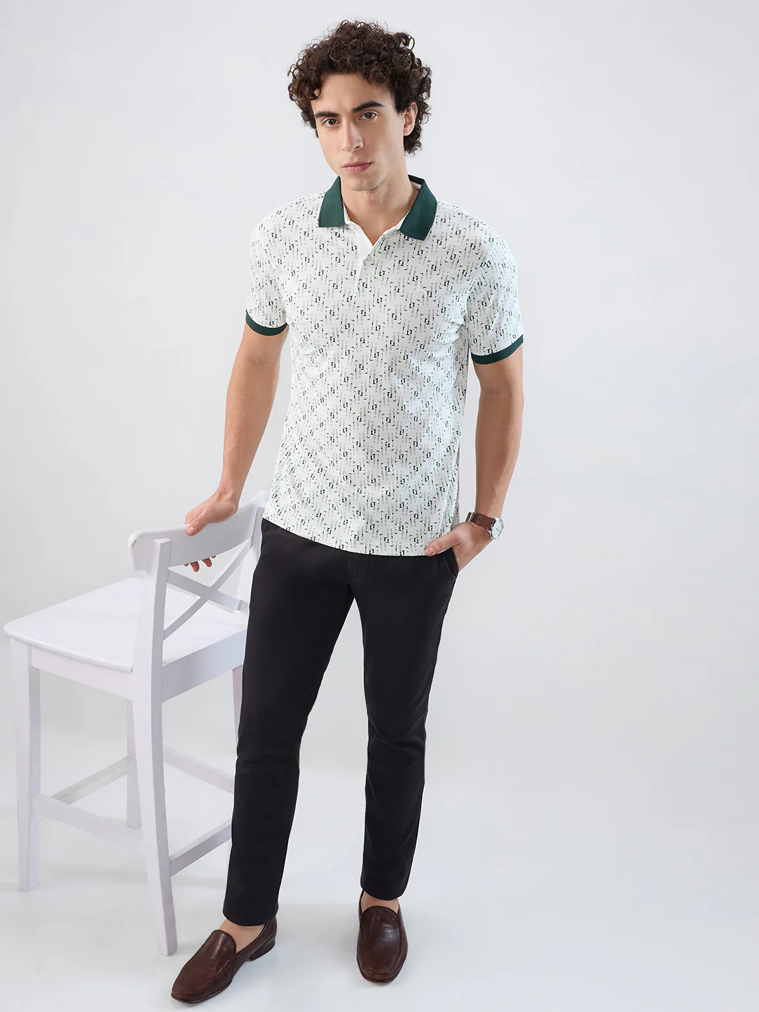 Parx Men White Print Regular Fit Rayon Blend T-shirt - Image 7