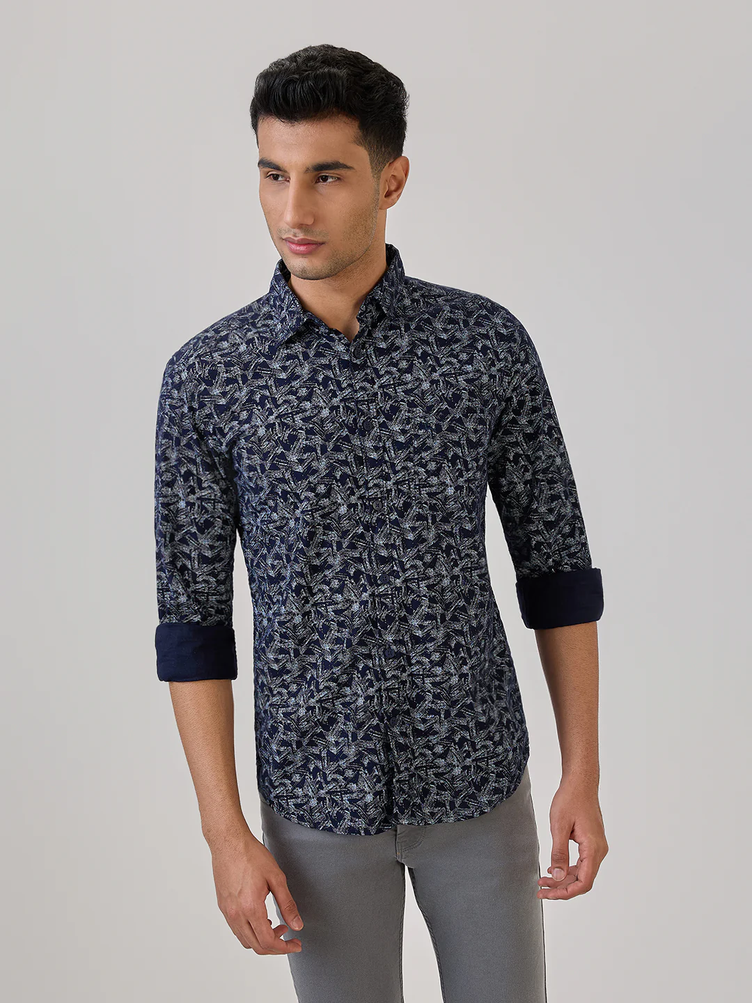 Parx Men White Print Slim Fit Cotton Casual Shirt - Image 2
