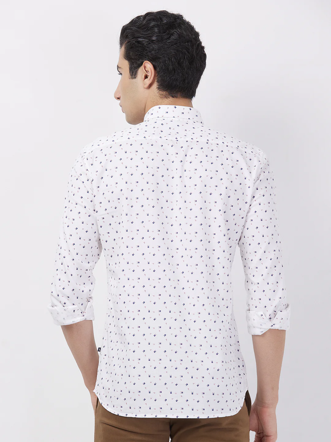 Parx Men White Print Slim Fit Cotton Shirt - Image 4