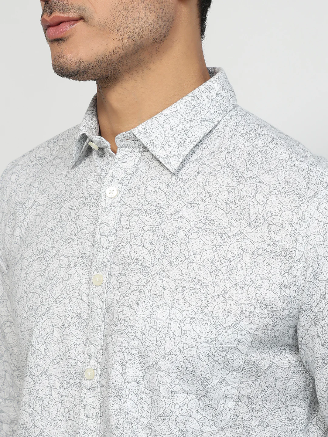 Parx Men White Print Slim Fit Cotton Shirt - Image 6
