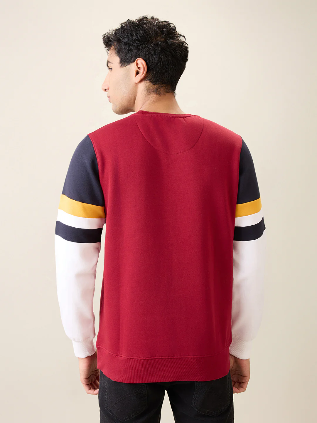 Parx Men White Printed Regular Fit Cotton Blend Full Sleeve Round Neck Collar Sweatshirt - Image 4
