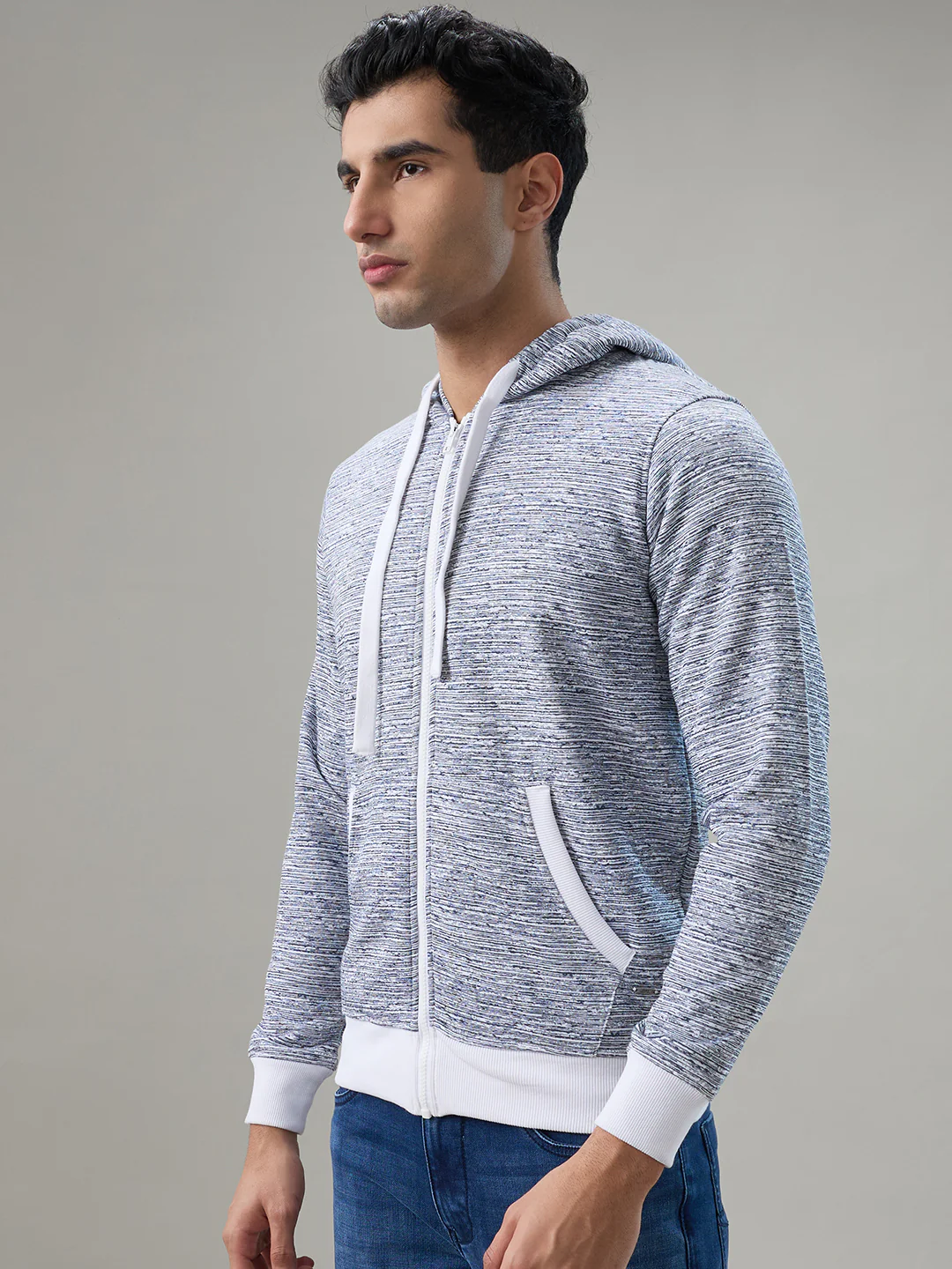 Parx Men White Printed Regular Fit Cotton Blend Sweatshirt - Image 3