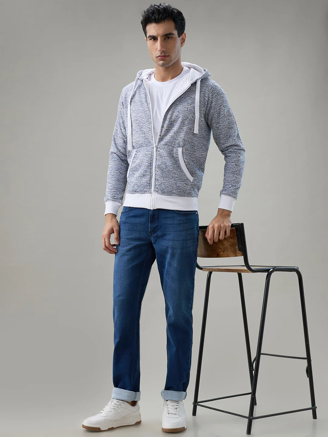 Parx Men White Printed Regular Fit Cotton Blend Sweatshirt - Image 7