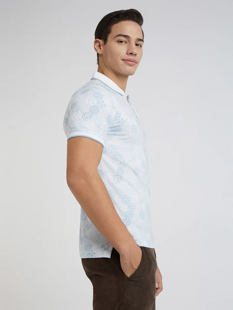 Parx Men White Printed Regular Fit Cotton Blend T-Shirt - Image 2