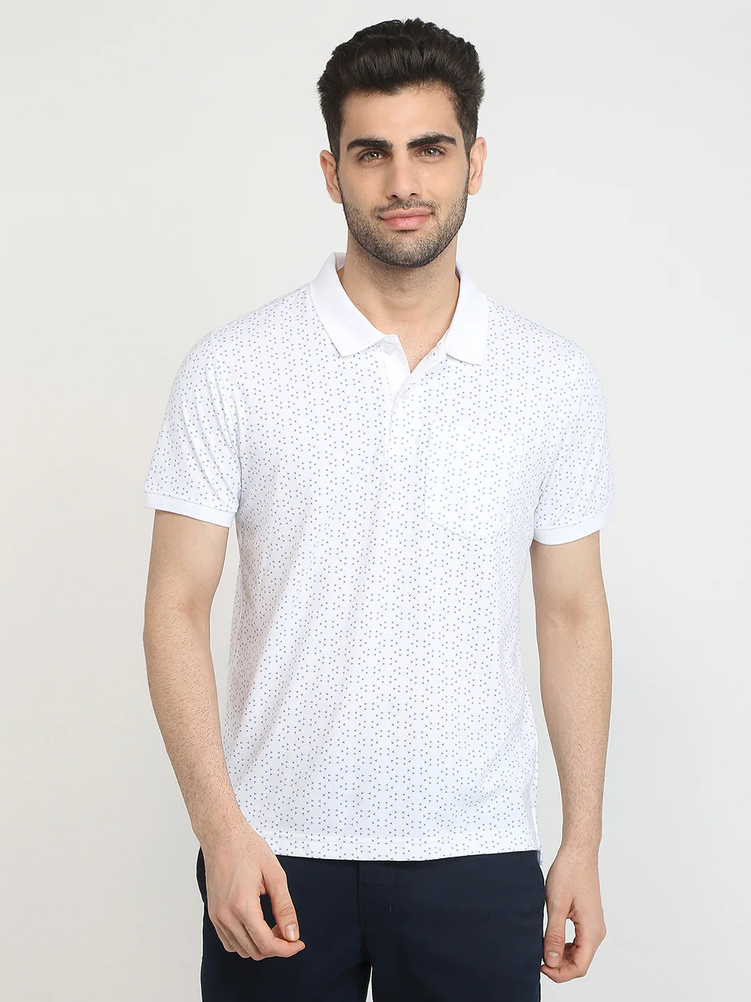 Parx Men White Printed Regular Fit Cotton Blend T-Shirt