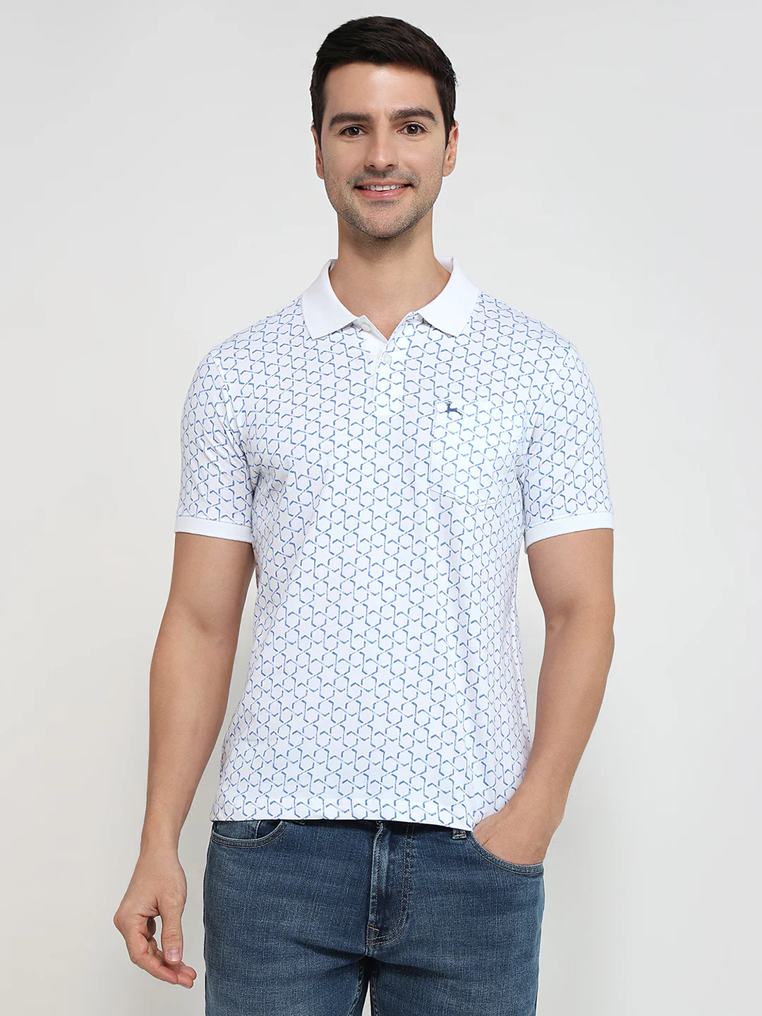 Parx Men White Printed Regular Fit Cotton T-Shirt