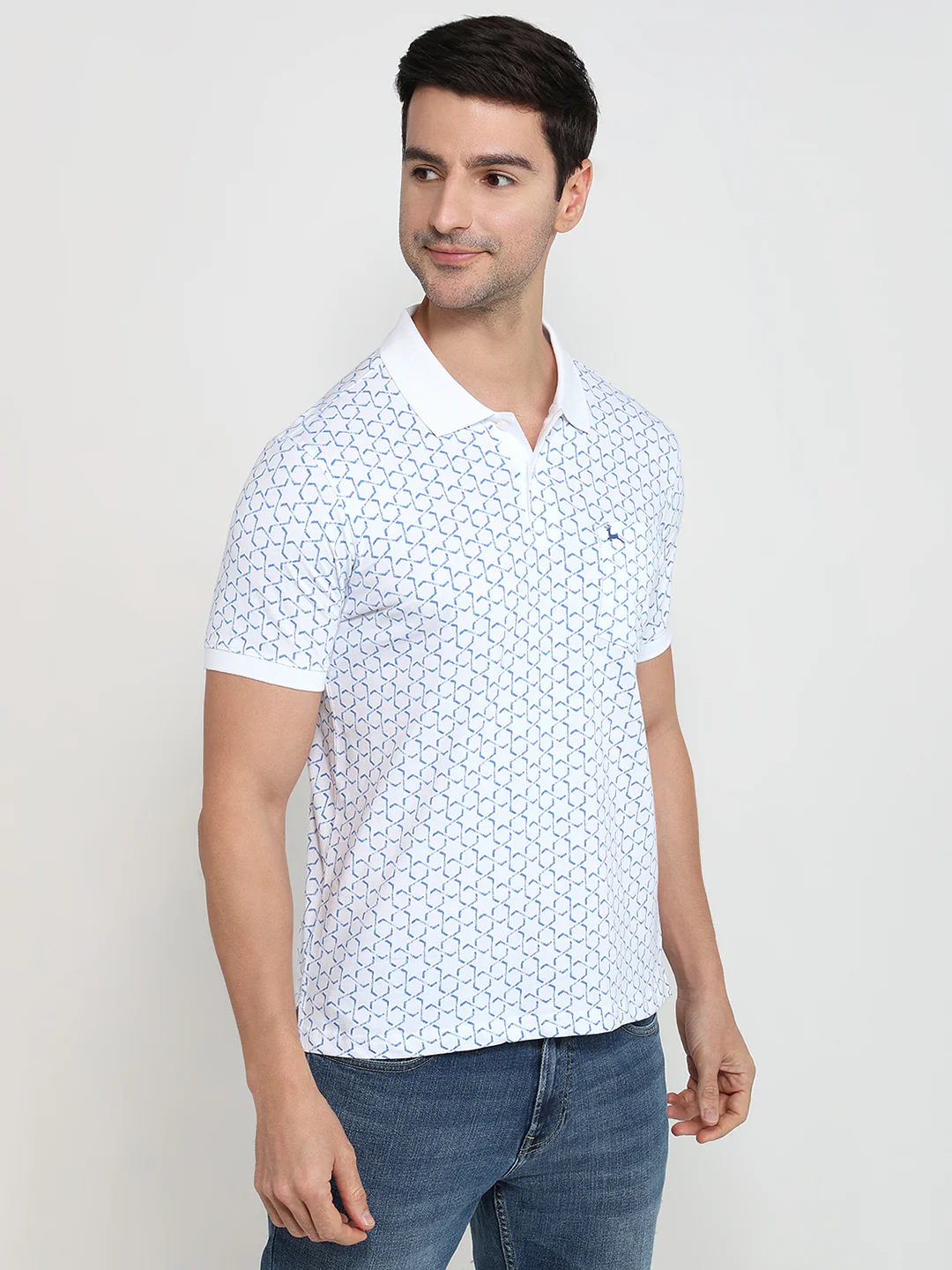 Parx Men White Printed Regular Fit Cotton T-Shirt - Image 3