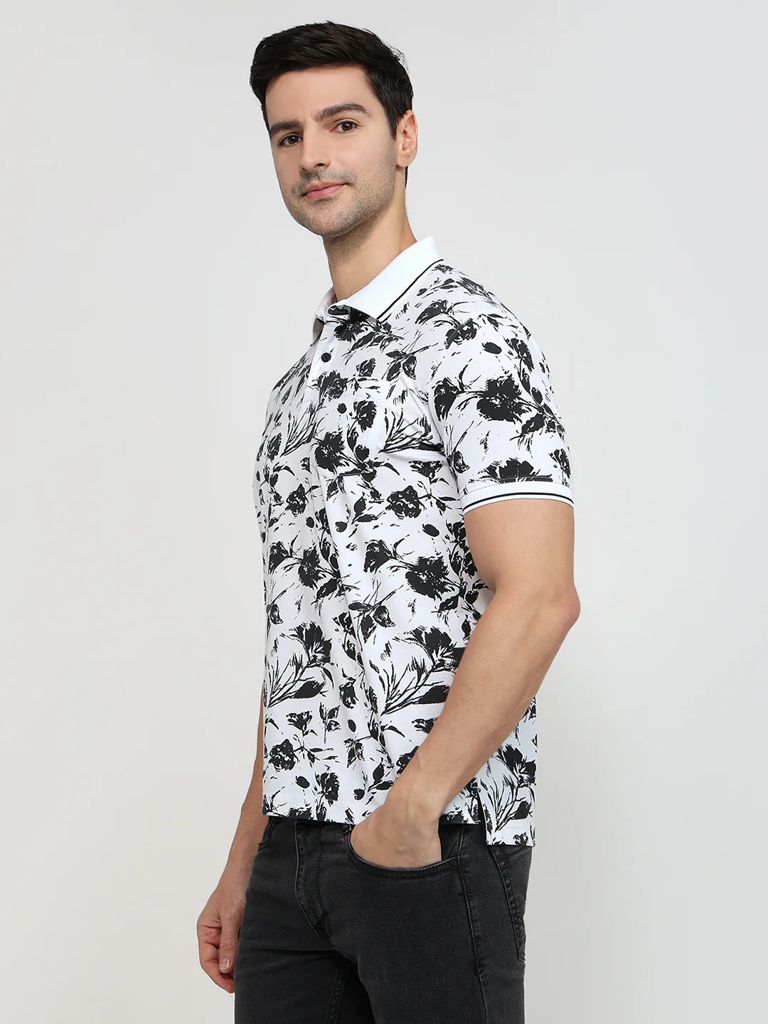 Parx Men White Printed Regular Fit Rayon Blend T-Shirt - Image 2