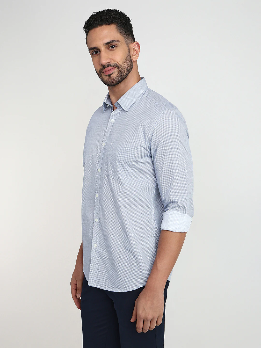 Parx Men White Printed Slim Fit Cotton Casual Shirt - Image 2